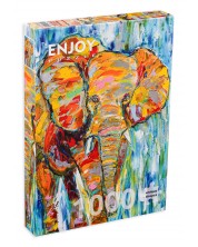 Παζλ Enjoy 1000 κομμάτια - Χρωματιστός ελέφαντας -1